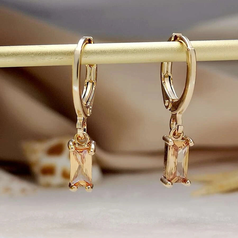 Boucles d'Oreilles en Or Avec Zircon Cubique