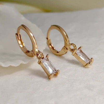 Boucles d'Oreilles en Or Avec Zircon Cubique