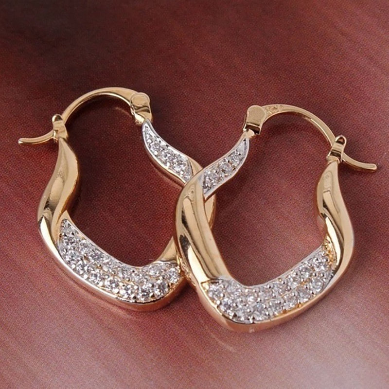 Boucles d'Oreilles Elégantes Ornées de Zircons